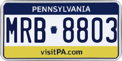 PA license plate MRB8803