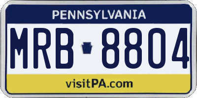 PA license plate MRB8804