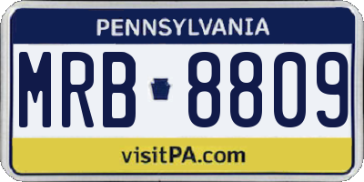 PA license plate MRB8809