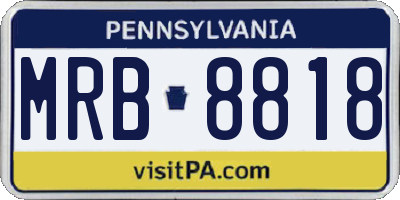 PA license plate MRB8818