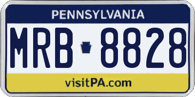 PA license plate MRB8828