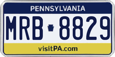 PA license plate MRB8829