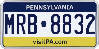 PA license plate MRB8832