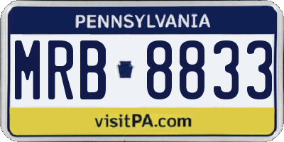 PA license plate MRB8833