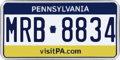PA license plate MRB8834