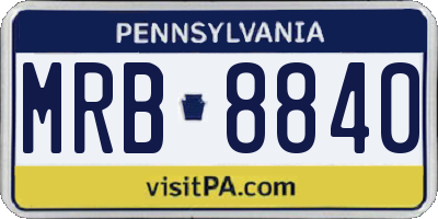 PA license plate MRB8840