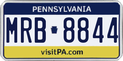 PA license plate MRB8844