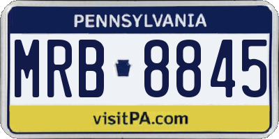 PA license plate MRB8845