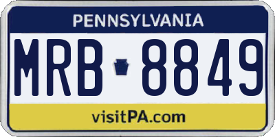 PA license plate MRB8849