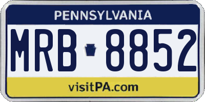 PA license plate MRB8852