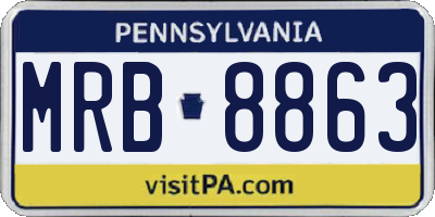 PA license plate MRB8863