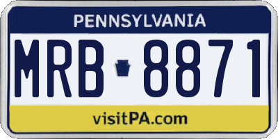 PA license plate MRB8871