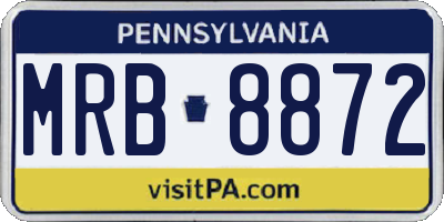 PA license plate MRB8872