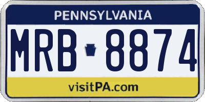 PA license plate MRB8874