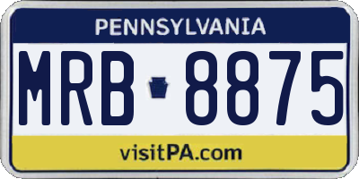 PA license plate MRB8875