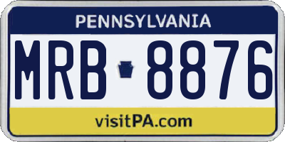 PA license plate MRB8876