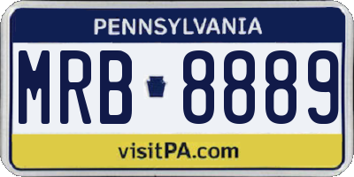PA license plate MRB8889