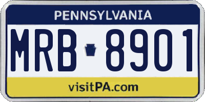 PA license plate MRB8901