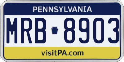 PA license plate MRB8903