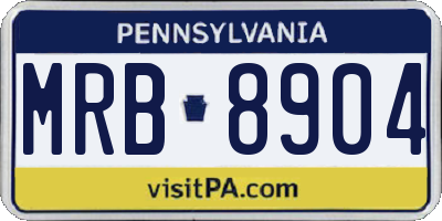 PA license plate MRB8904