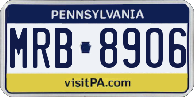 PA license plate MRB8906