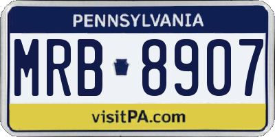 PA license plate MRB8907