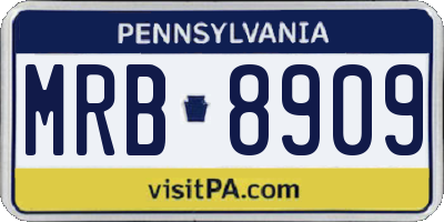 PA license plate MRB8909