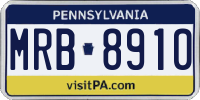 PA license plate MRB8910