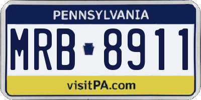 PA license plate MRB8911