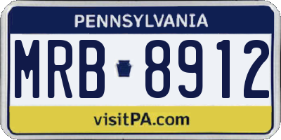 PA license plate MRB8912