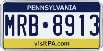 PA license plate MRB8913