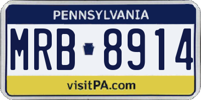 PA license plate MRB8914