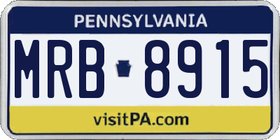PA license plate MRB8915
