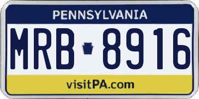 PA license plate MRB8916