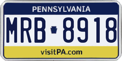 PA license plate MRB8918