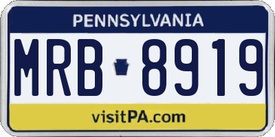 PA license plate MRB8919