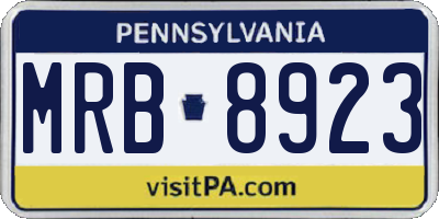 PA license plate MRB8923