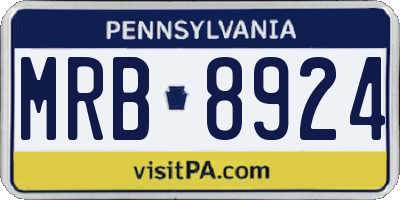 PA license plate MRB8924