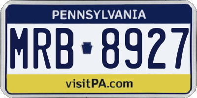 PA license plate MRB8927