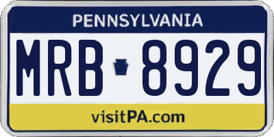 PA license plate MRB8929