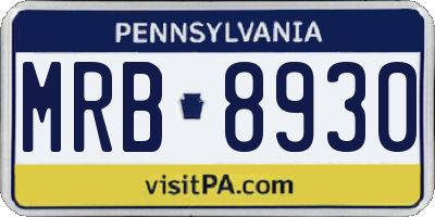 PA license plate MRB8930