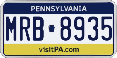 PA license plate MRB8935