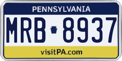 PA license plate MRB8937