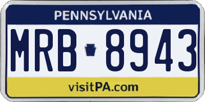 PA license plate MRB8943