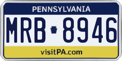 PA license plate MRB8946