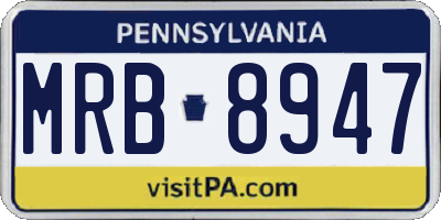 PA license plate MRB8947