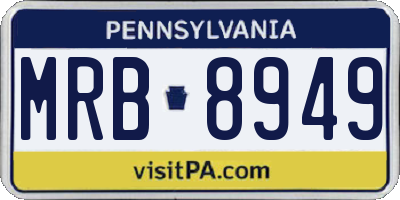 PA license plate MRB8949