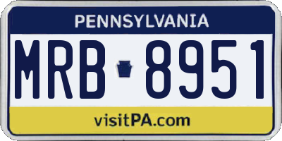 PA license plate MRB8951