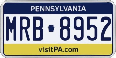 PA license plate MRB8952