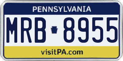 PA license plate MRB8955